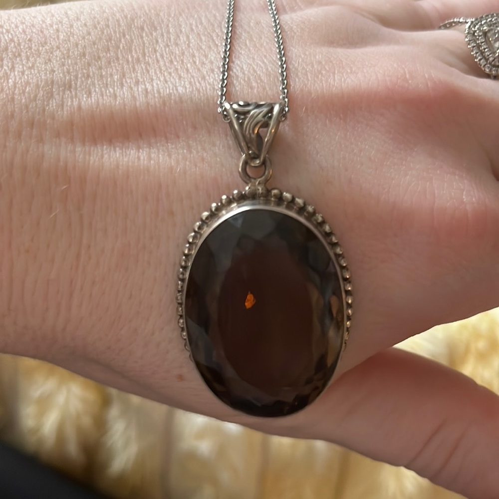 Extra large Smokey Quartz pendent! Genuine gemstone 💎